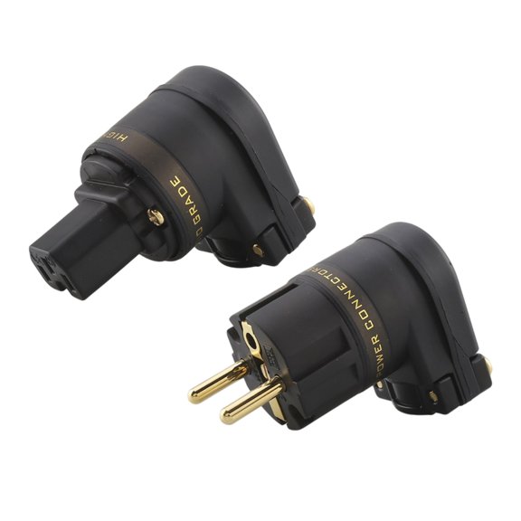 L Shaped 220V Standard Gold Plated Power Plug for Highly Auditory Equipment Ensuring Stable Transmission
