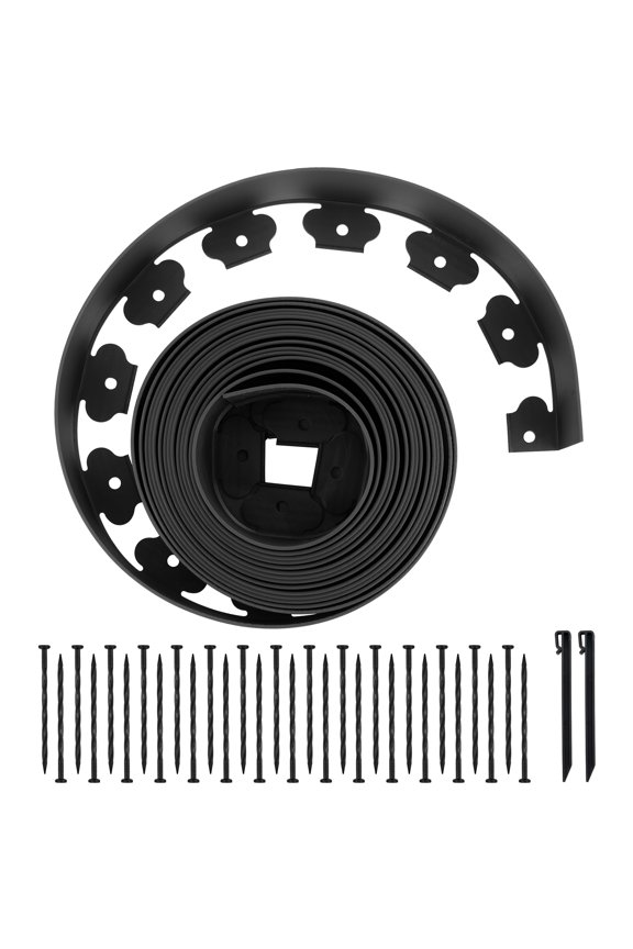 L-Shaped 33ft x 4in No Dig Landscape Edging Durable Plastic Garden Border