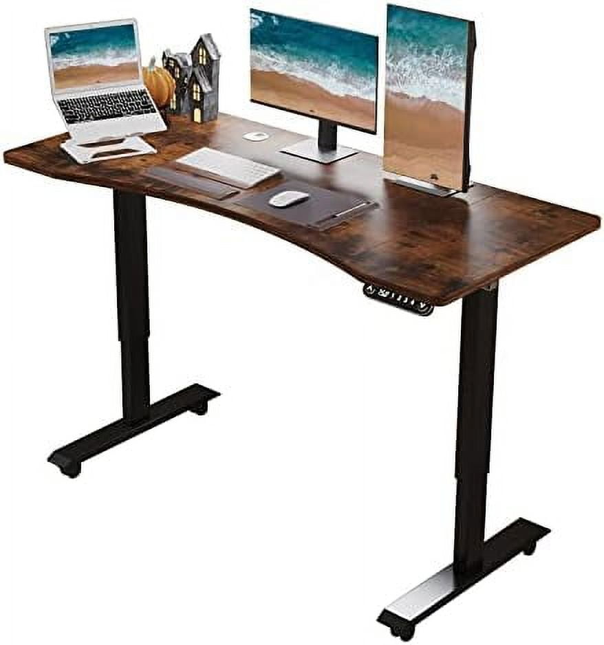 LShaped 59" Height Adjustable Electric Standing Desk Height Stand Up