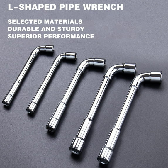 L Shaped Angled Hex Socket Wrench Set | 6-Point Double-Head Elbow Wrench for Mechanics | 10mm Size | Chrome Plated Vanadium Steel | 1-Piece Tool Kit