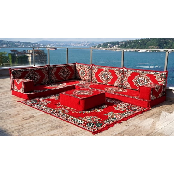L Shaped Arabic Floor Sofa Set, Patio Sofas, Terrace Sofa, Ethnic Sofa, Moroccan Sofas, Turkish Sofa, Foldable Couch, Convertible Sofa Bed, Floor Sofa