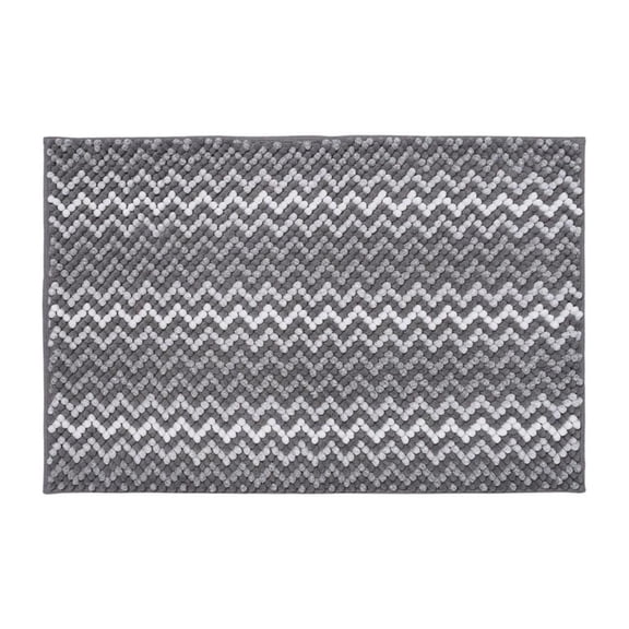 L-Shaped Bath Mat & Shower Mat, 40x60cm Bathroom Rug, L-Shaped Dark Grey Bath Mat, Non Slip Corner Shower Mat, Water Absorbent Soft Bath Rug for Corner Showers & Tubs - Gray