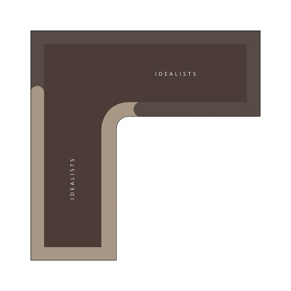 L-Shaped Bathroom Rug, Non Slip Water Absorbent Corner Shower Mat, for Kitchen, Shower, Tub, Bath Room (Brown, 47.2x47.2in)