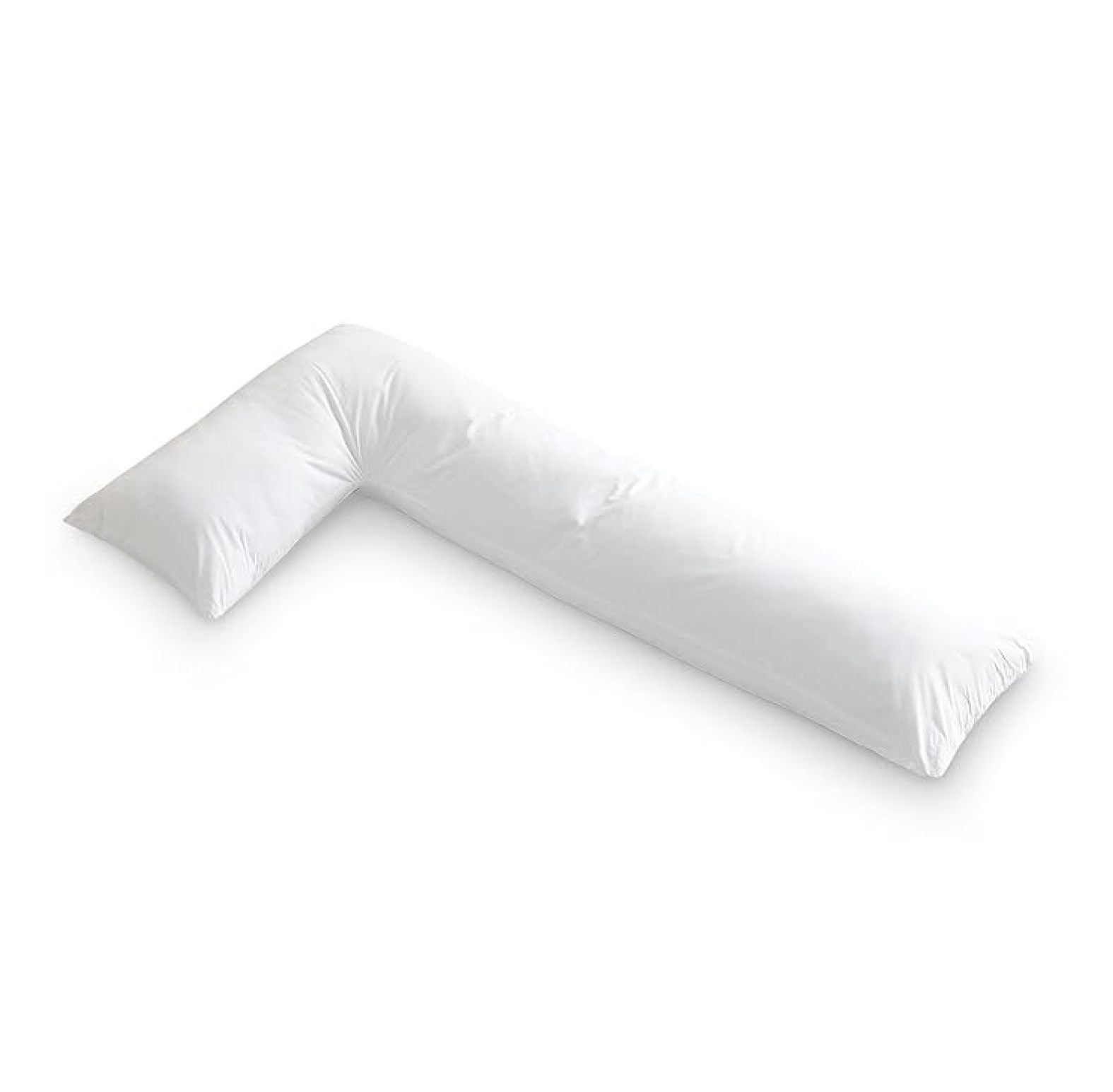 L Shaped Body Pillow - Down Full Body Pillow for Side , Pregnancy, Neck and Shoulder Support - Zippered Cover