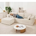 thumbnail image 1 of L Shaped Cloud Sectional Couch - Modern Modular Sectional Sofa with Deep Seat & Oversized Chaise, 3 Seat Upholstered Couches for Living Room, Bedroom, No Assembly Required (Left, White), 1 of 8