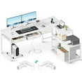 L Shaped Computer Desk with Fabric Drawers and File 61