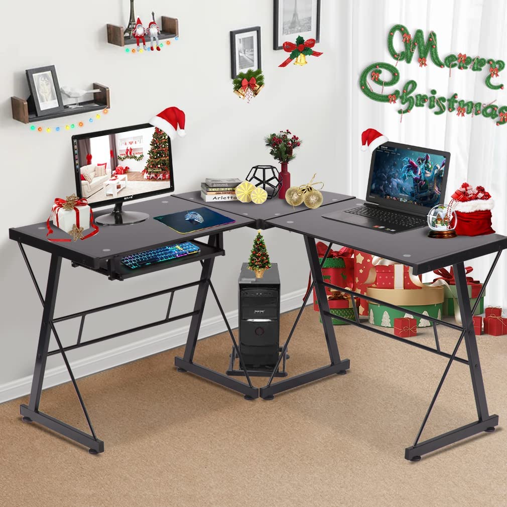 L Shaped Computer Desk Office Desk Gaming Writing Corner Desk Study PC ...