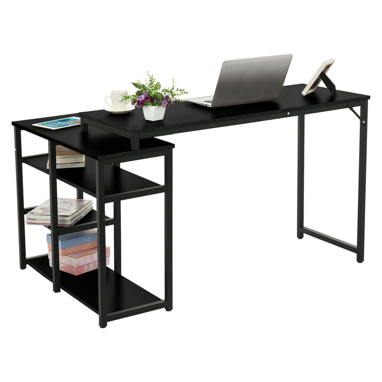 L-Shaped Computer Desk With Storage Shelves Study Table For Home Office