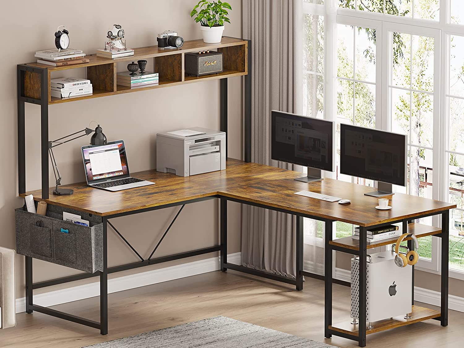 Reversible corner desk with hutch discount