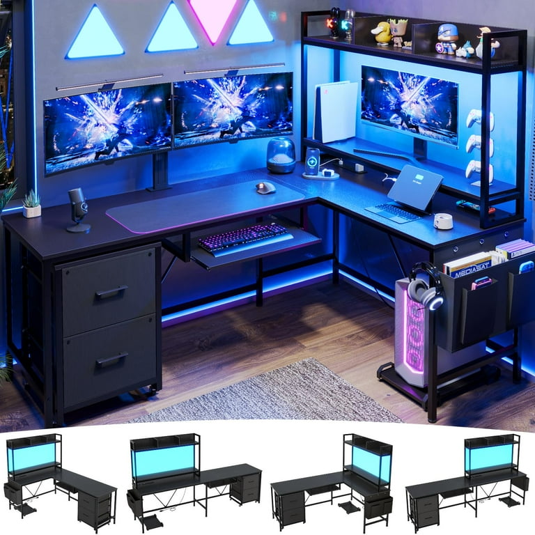 Gaming desk glass top deals