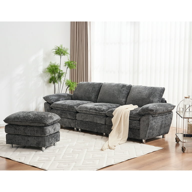 L-Shaped Convertible Modular Sectional Sofa, Modern Deep