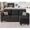L Shaped Convertible Sectional Sofa with Linen Fabric, Modern Couch