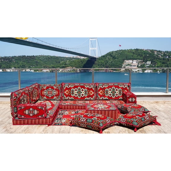 L Shaped Convertible Sofa, Floor Pillows Set, Turkish Sofa Seating, Sleeper Sofa, Arabic Majlis, Floor Cushion Seating, Modular Couch, Couch Bed