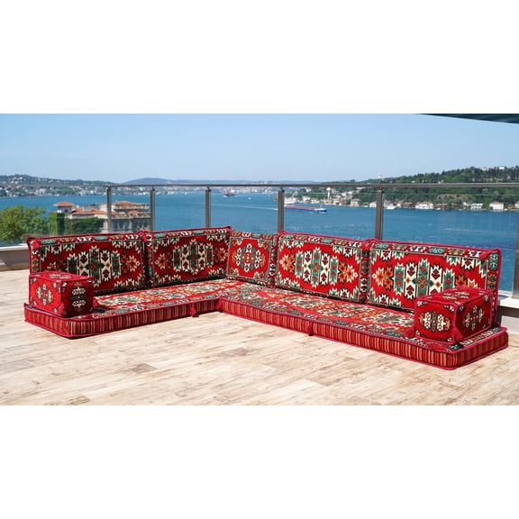 L Shaped Convertible Sofa, Floor Pillows Set, Turkish Sofa Seating, Sleeper Sofa, Arabic Majlis, Floor Cushion Seating, Modular Couch, Couch Bed