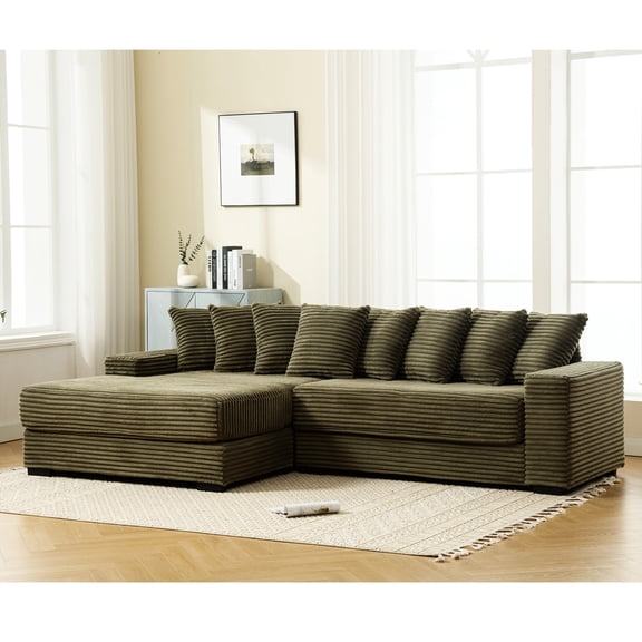 L Shaped Corduroy Modular Sofa / Add Comfort and Style to Your Living Room