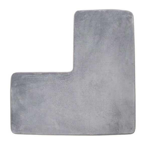 L-Shaped Corner Bath Mat - Plush Water Absorbent Bathroom Rug, Non- Shower Mat for Square Spaces, Soft Floor Carpet for Living Room & Bedside Decor