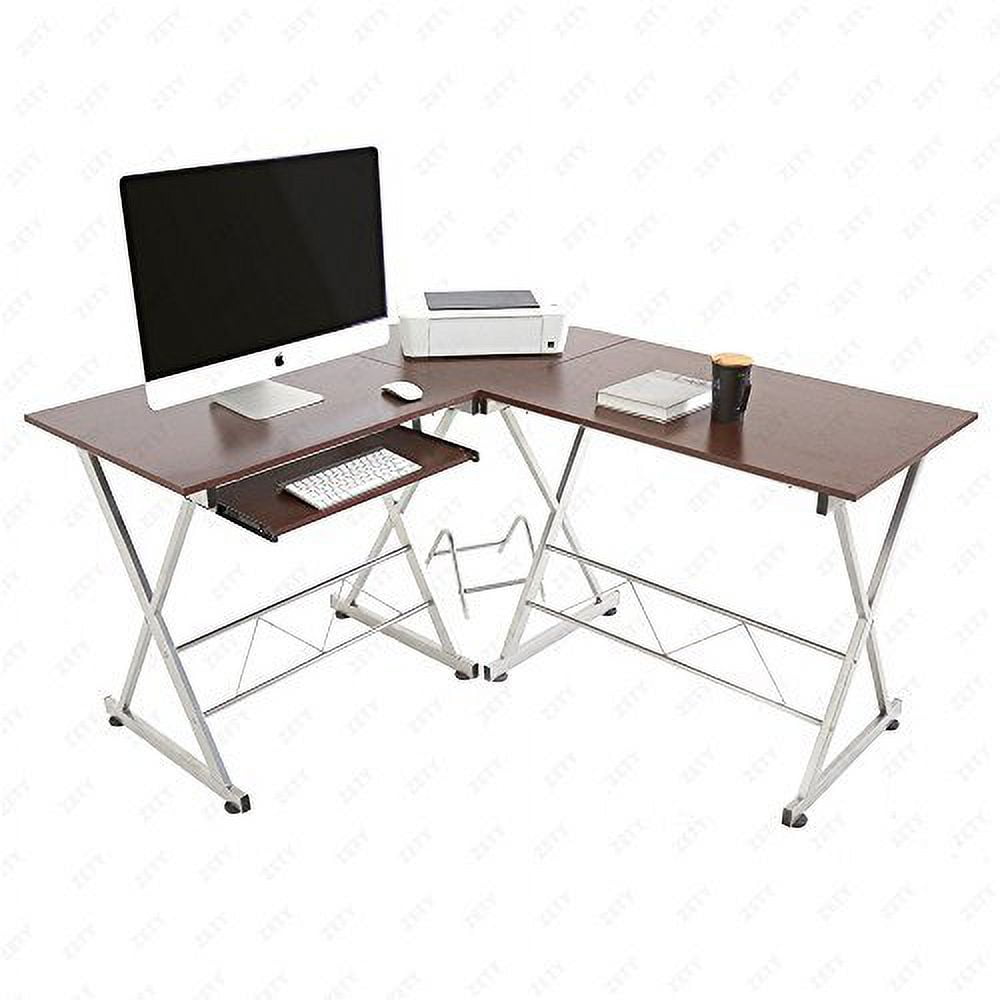L-Shaped Corner Computer PC Desk Laptop Table Wood Workstation Home ...