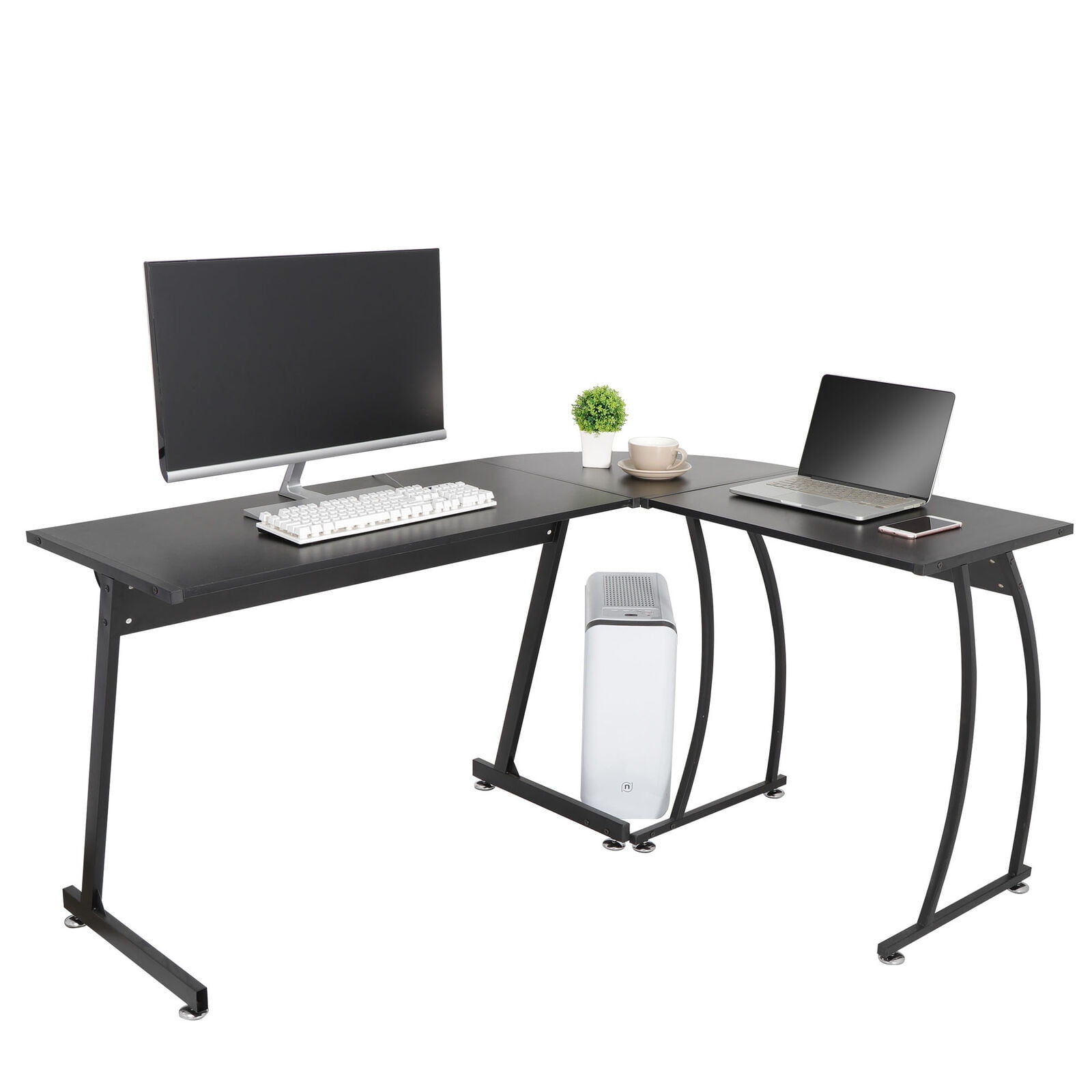 LShaped Corner Desk Computer Game Office Durable Laptop Workstation