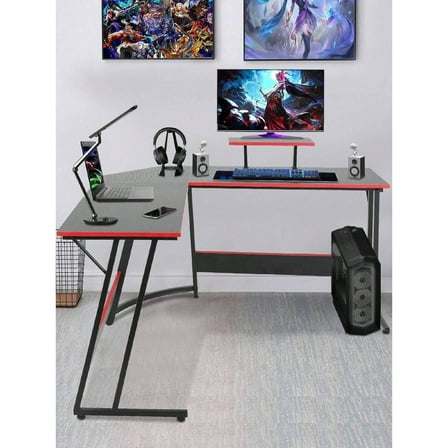 L-Shaped Corner Desk - Large Desktop Gaming Desk/Computer Desk for Home/Workplace (Suitable for Studying/Working/Gaming)