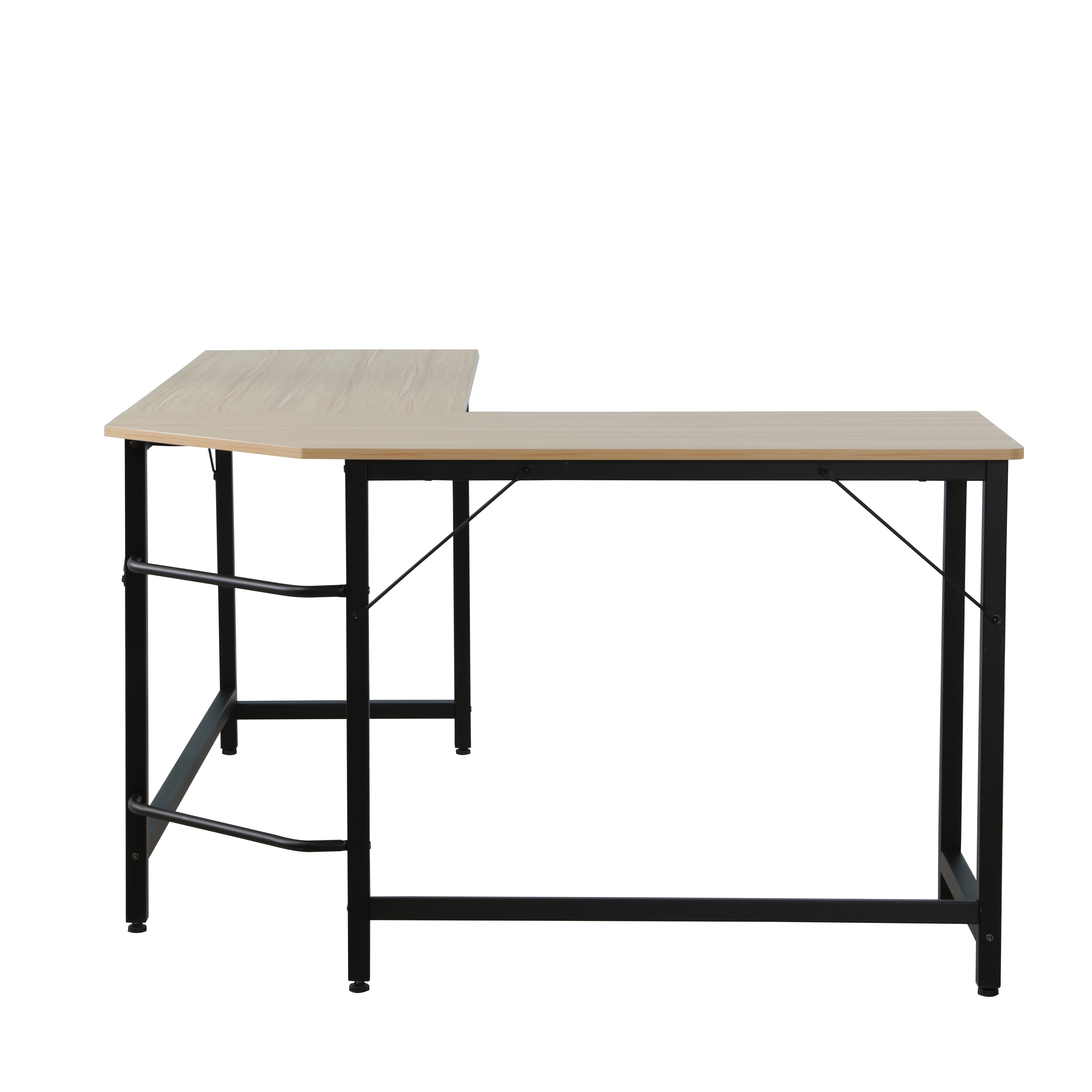 L-Shaped Corner Desk Modern Fashion Home Office Workstations Computer Gaming Table Black
