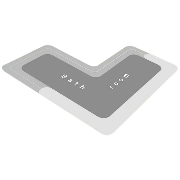 L-Shaped Corner Rug, Soft Non-Slip Absorbent Bathroom Mat for Living Room, Bedroom, Kitchen, Machine Washable Floor Mat, 1-Pack Water-Resistant Area Rug