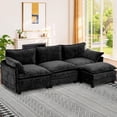 L Shaped Couch Sectional Sofa with Reversible Ottoman, Modern Cloud ...