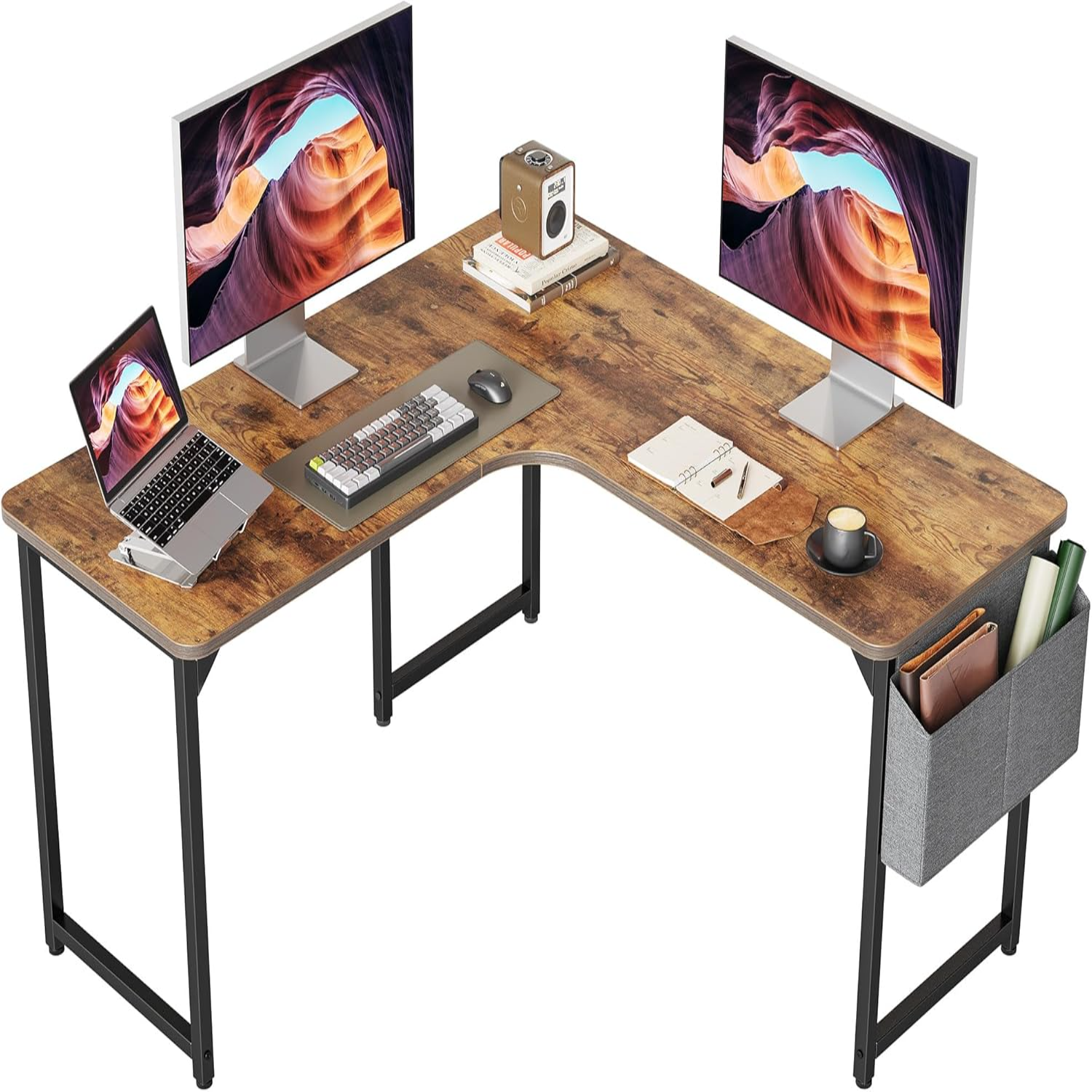 L Shaped Desk 67 inch Corner Desk Office Study Writing Workstation with