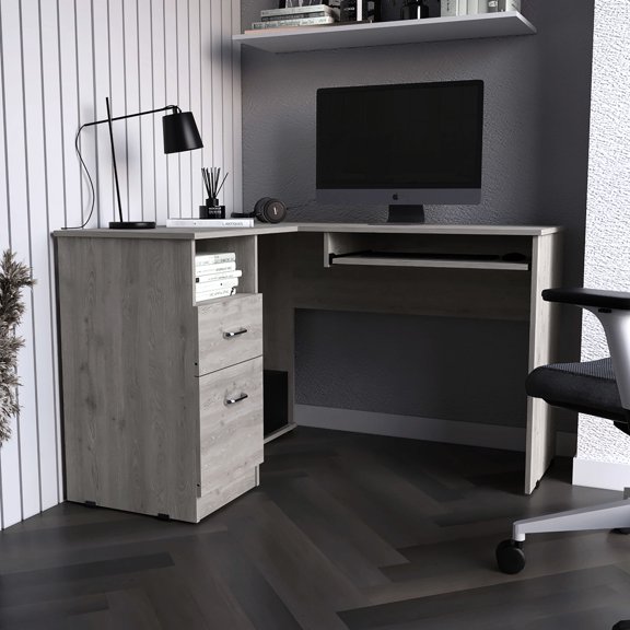 L-Shaped Desk | Apt for Focused Work with Adequate Surface Area | Constructed from Strong Particle Board | Addresses Lack of Workspace