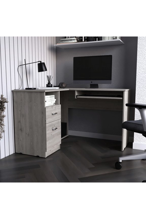 L-Shaped Desk | Apt for Focused Work with Adequate Surface Area | Constructed from Strong Particle Board | Addresses Lack of Workspace