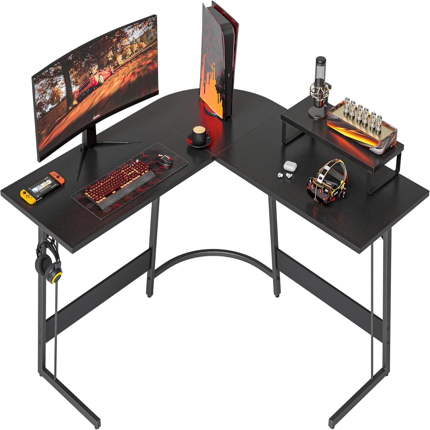 L Shaped Desk Computer Corner Desk Gaming Desk with Monitor Stand