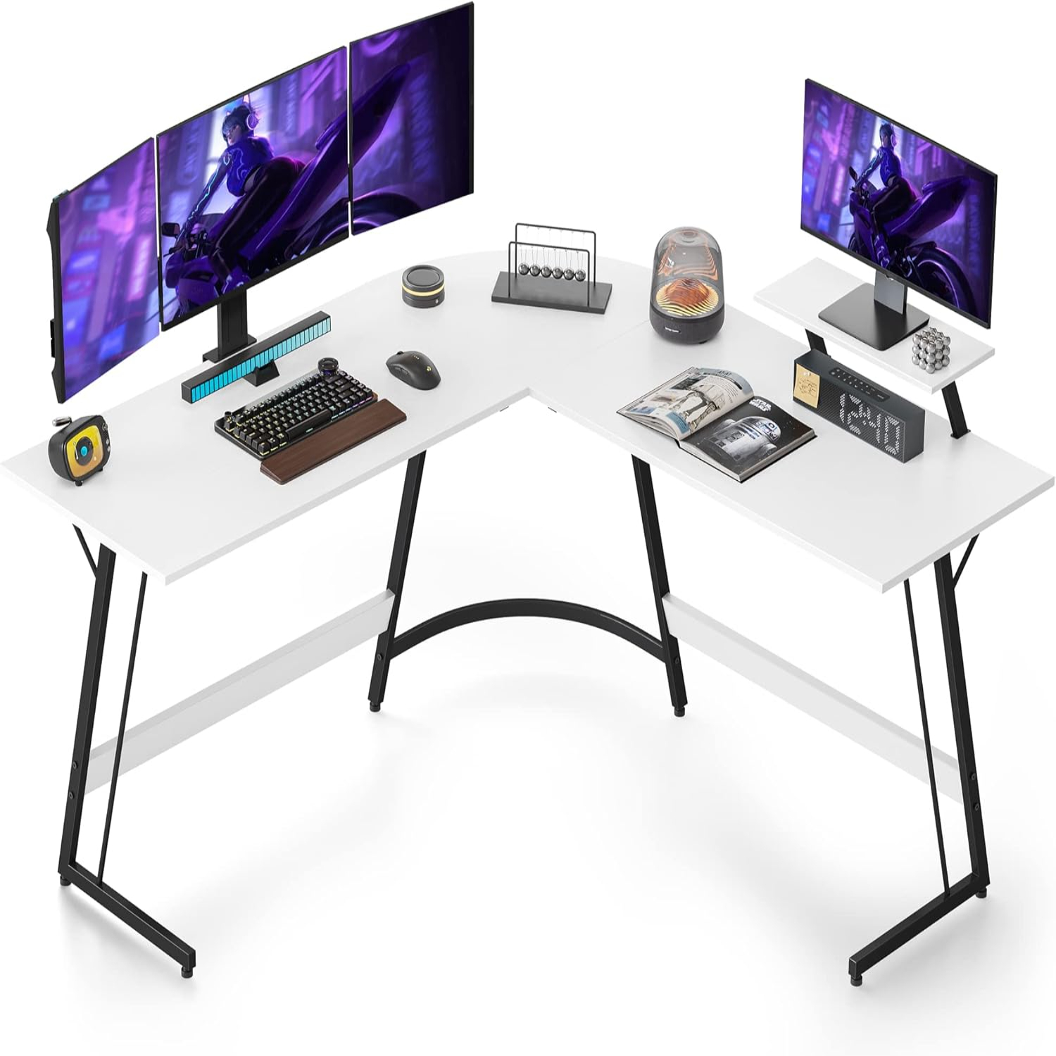 L Shaped Desk Computer Corner Desk Gaming Desk with Monitor Stand