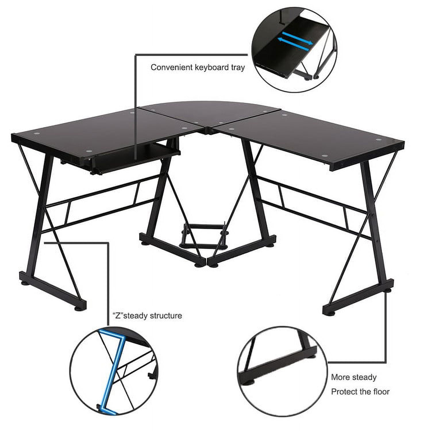 L-Shaped Desk Corner Table Computer Desk PC Laptop Study Writing Table ...