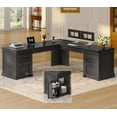 thumbnail image 1 of L Shaped Desk with 4 Drawers and Storage Cabinet, Corner Computer Desk for Home Office, Executive Desk, 1 of 7