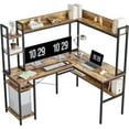 L Shaped Desk with Hutch 58" Corner Computer Desk with Drawer Office