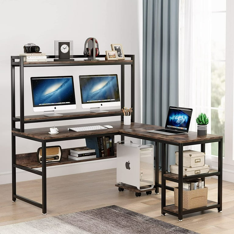 L shaped computer clearance desk with drawers