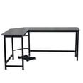 thumbnail image 1 of L-Shaped Desktop Flat Angle Computer Desk Home Office Furniture Study Dorm Room Writing Table, 1 of 10