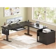thumbnail image 1 of L Shaped Electric Standing Desk with File Cabinet, Height Adjustable Computer Desk, Modern Home Office Desk, 1 of 7