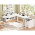 thumbnail image 1 of L Shaped Electric Standing Desk with File Cabinet, Height Adjustable Computer Desk, Modern Home Office Desk, 1 of 7