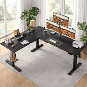 L-shaped Standing Desk   Adjustable Height Electric Desk With Memory Controller