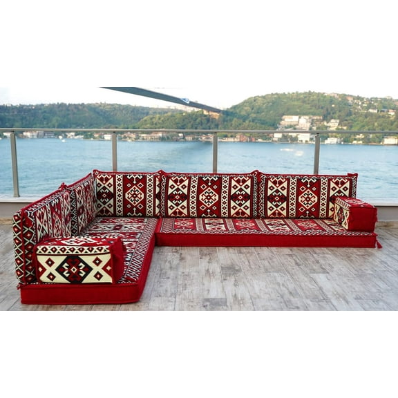 L Shaped Floor Pillows, Sleeper Sofa, Arabic Sofa, Diwan Sofa, Floor Cushions for Adults, Sofa Bed, Foldable Sofa Bed, Turkish Sofa Seating