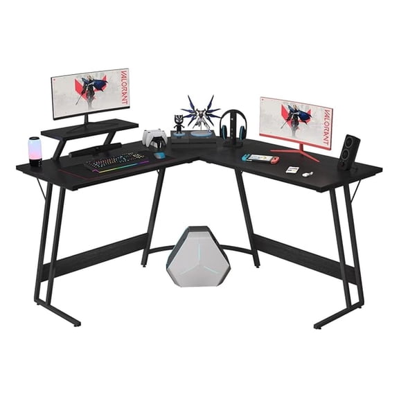 L Shaped Gaming Desk 51 Inch, Computer PC Gaming Table with Monitor Riser