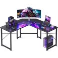 L Shaped Gaming Desk with Monitor Stand, Corner Desk Gaming Table for ...