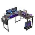 thumbnail image 1 of L Shaped Gaming Desk With Metal Frame Side Storage Bag 47in Village Computer Desk Study Writing Desk For Home Office, 1 of 7