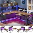 thumbnail image 1 of L Shaped Gaming Desk with Led Lights, Reversible Computer Desk with Keyboard Tray, Pegboard and Storage Bagand, Home Office Desk, 1 of 7