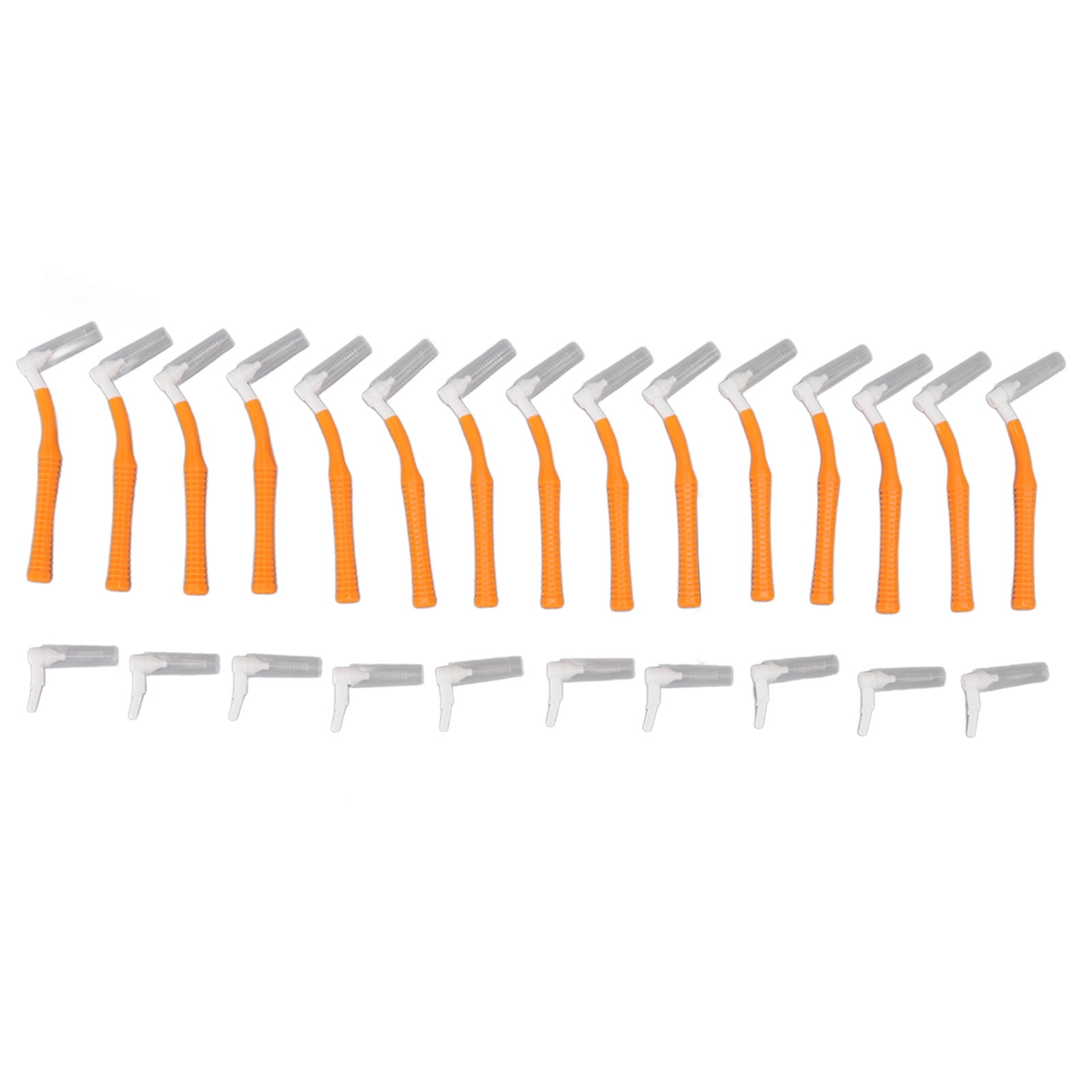 LShaped Interdental Brushes & Tooth Picks for Whitening, Orange Color
