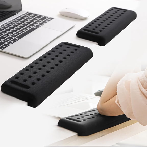 L-Shaped Keyboard Wrist Rest,  Elbow Pad for Desk,Memory  Elbow Support Padding with Non-Slip,Easy Typing, , for Computer, Laptop, Gaming(Classic Black)
