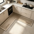 thumbnail image 1 of L Shaped Kitchen Corner Mat, Diatomite Anti Oil Absorbent Thin Kitchen Floor Rug, Non Slip Rubber Backing Washable Runner Carpet for Kitchen Corner, Counter Sink, Home Kitchen Flooring Protection, 1 of 6