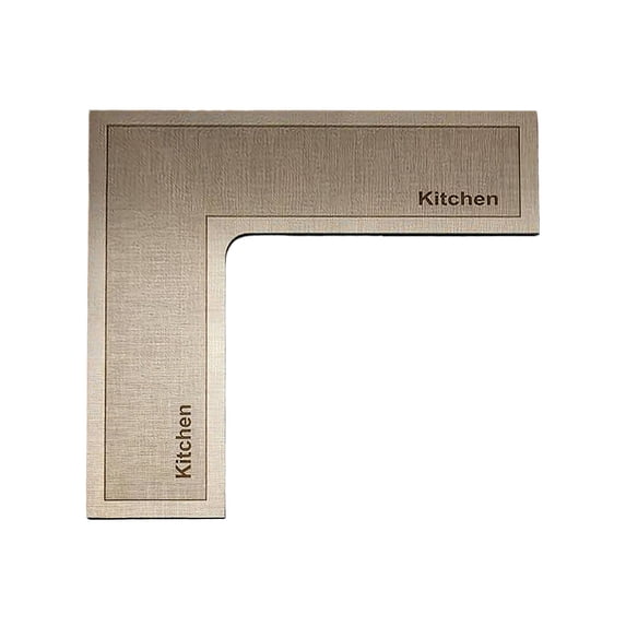 L-Shaped Kitchen Floor Mat 120x120cm,Living Room Carpet Corner Carpet Mat,Oil Resistant Absorbent Non-Slide Machine Washable