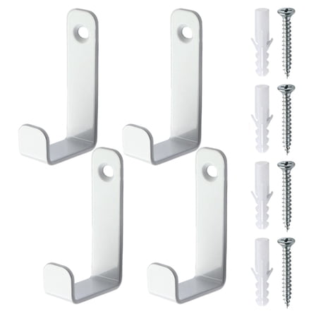 L Shaped Ladder Hooks,4 Pack Heavy Duty Wall Hooks for Garage Organization,Tool Storage with Mounting Screws