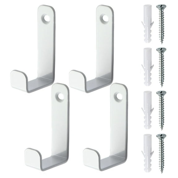 L Shaped Ladder Hooks,4 Pack Heavy Duty Wall Hooks for Garage Organization,Tool Storage with Mounting Screws